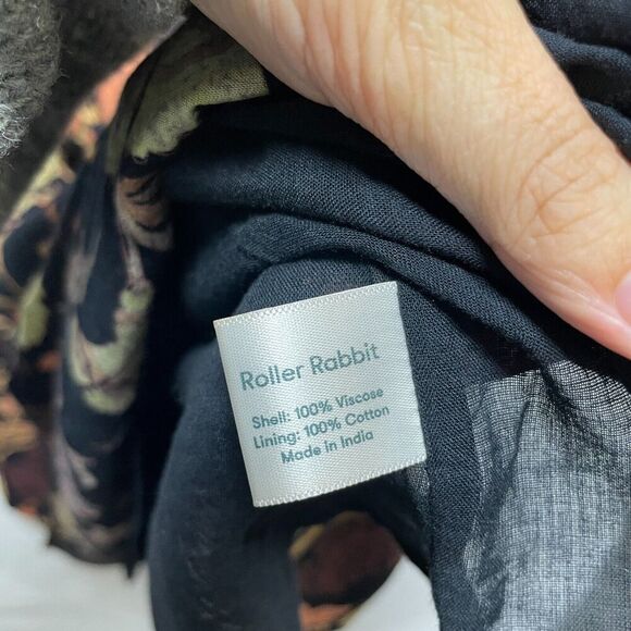 Roller Rabbit Womens Pamela Taos Mini Tunic Dress in Black Floral Size Small - Picture 4 of 9